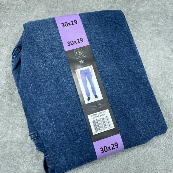 Urban Star Mens Stretch Slim Fit Jeans Light Blue 30x29 a1305 - Picture 4 of 6
